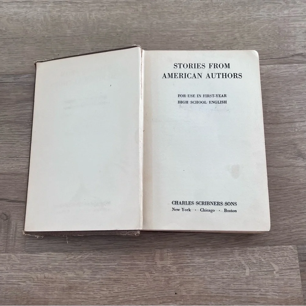 Antique 1914 Book STORIES from AMERICAN AUTHORS (First-Year High School ENGLISH)